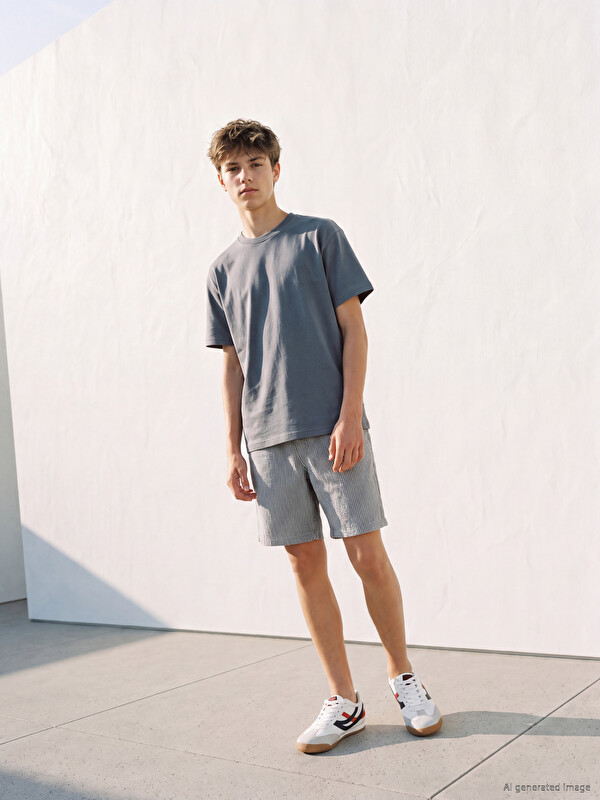 LCW Kids Elastic Waist Striped Boys' Shorts