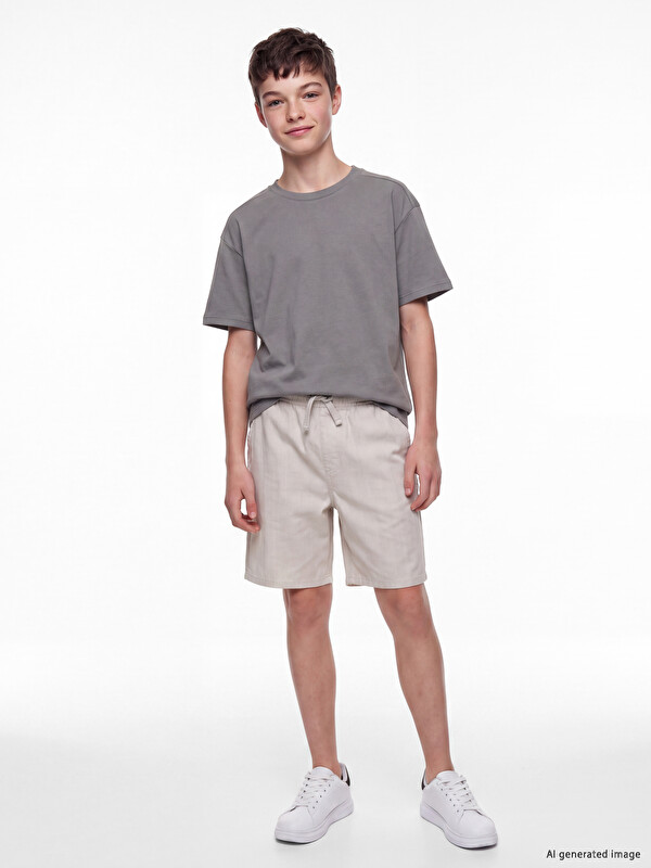 LCW Kids Elastic Waist Striped Boys' Shorts
