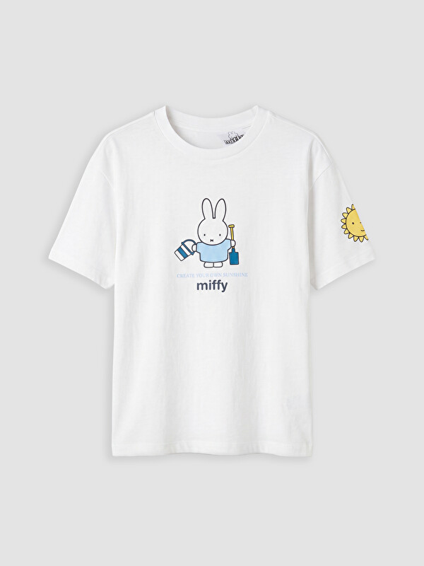 LCW Kids Bisiklet Yaka Miffy Baskılı Kız Çocuk Tişört