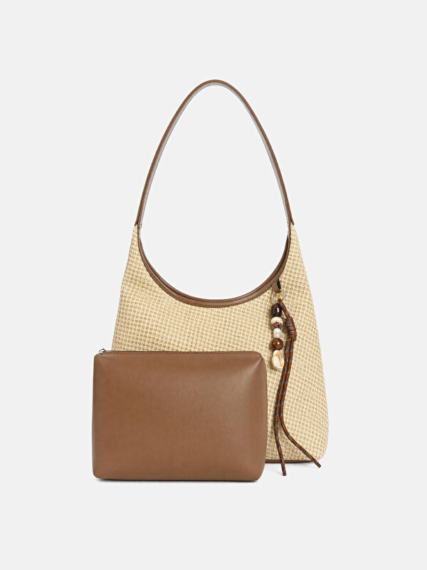 LCW ACCESSORIES Wicker Look Women's Shoulder Bag