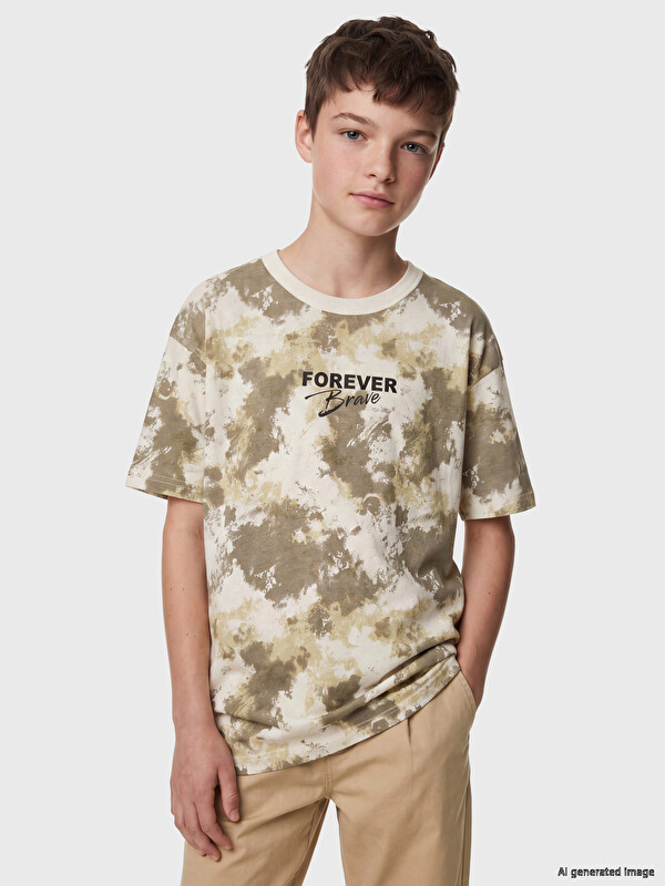 LCW Kids Camouflage Patterned Boys' T-shirt