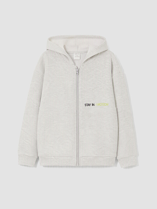 LCW Kids Hooded Boys' Soft Touch Zippered Sweatshirt