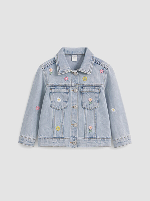 LCW Kids Geacă din denim pentru fete cu broderie florală