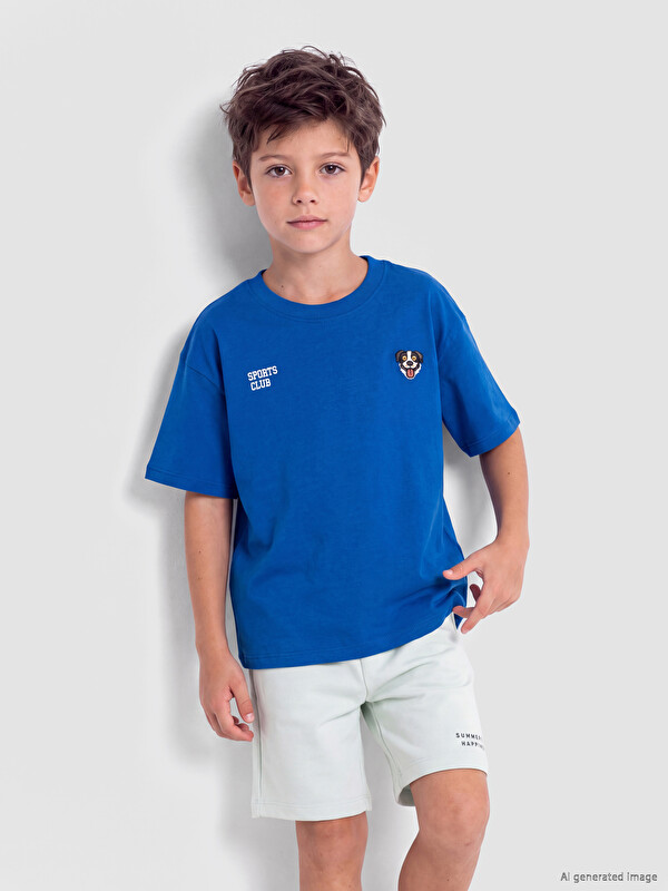 LCW Kids Majica kratkih rukava sa okruglim izrezom, vezenim detaljima za dječake