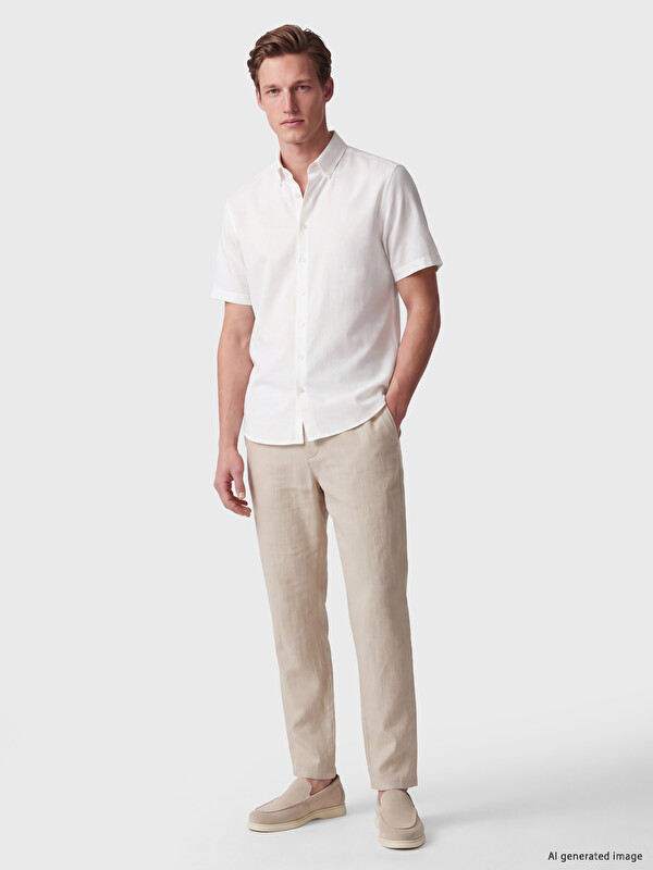 SOUTHBLUE Premium muške teksturisane pantalone, regularan kroj, ravne nogavice, srednji struk, jednobojno, 100% pamuk