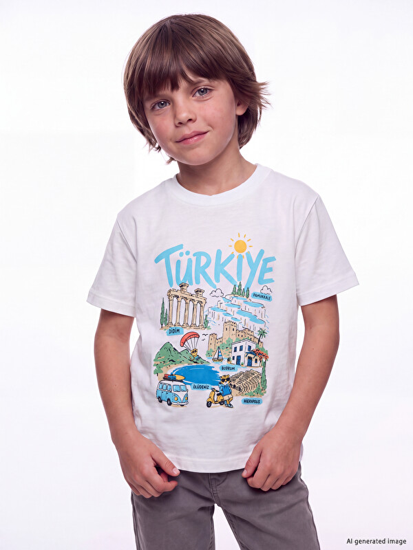 LCW Kids Türkiye Baskılı Erkek Çocuk Tişört