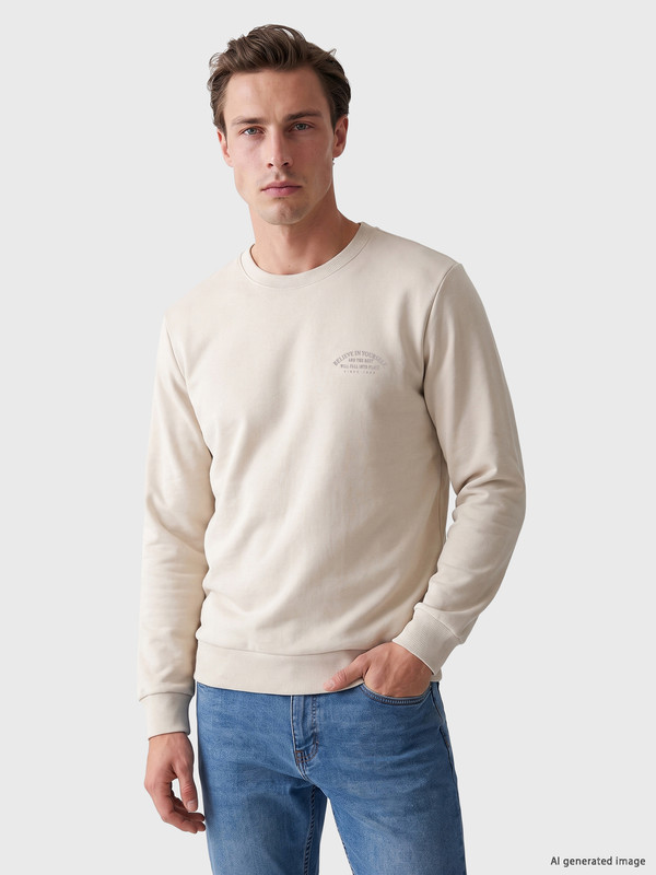 LCWAIKIKI Classic Bisiklet Yaka Erkek Kalın Sweatshirt