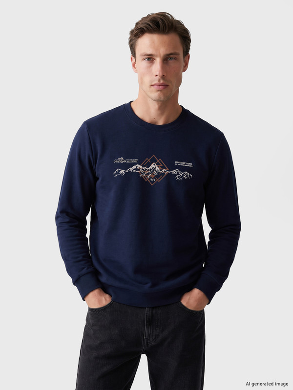 LCWAIKIKI Classic Sweatshirt چاپکراوی پیاوان بە یەخه‌ گڕ و قەبارەی ناوەند