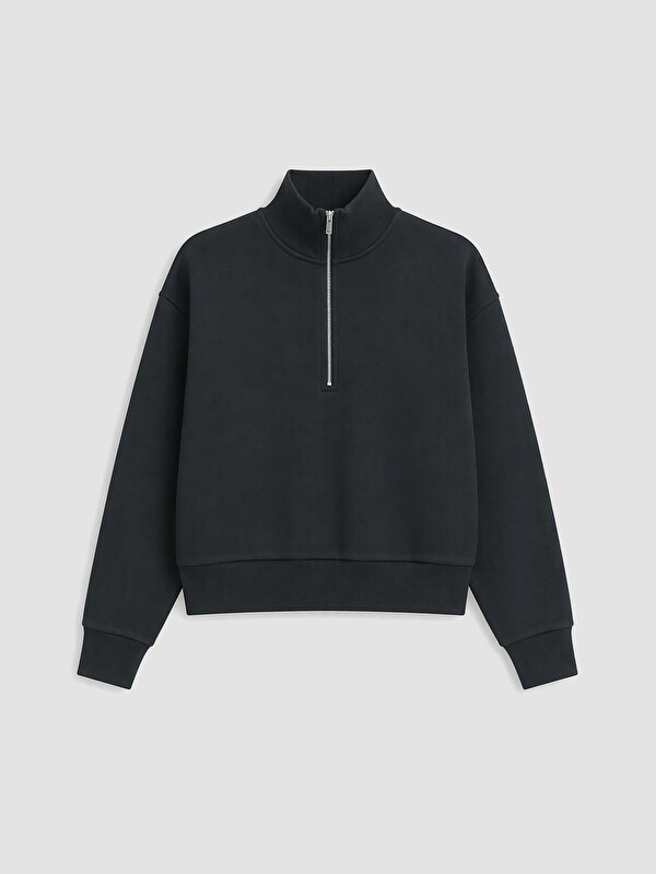 XSIDE Dik Yaka Kadın Kalın Sweatshirt
