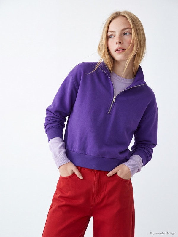 XSIDE Mock Neck Women's Thick Sweatshirt