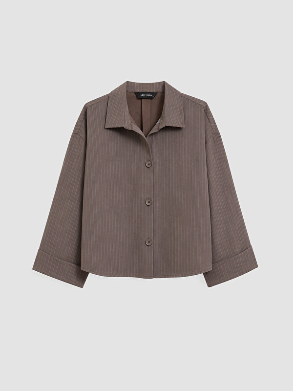 LCW Vision Wrists Folded Striped Women's Shirt