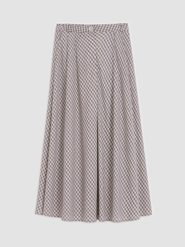 LCWAIKIKI Classic Loose Fit Ekose Kloş Etek