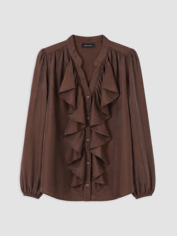 LCW Vision Notch Neck Ruffled Blouse