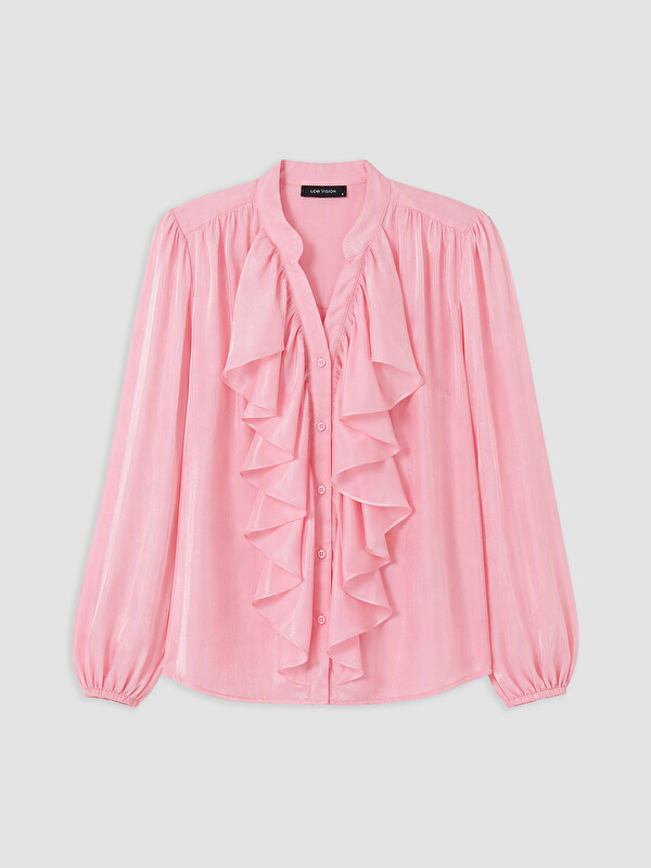 LCW Vision Notch Neck Ruffled Blouse