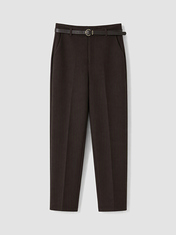 LCW Vision Belted Slim Fit Women's Fabric Trousers