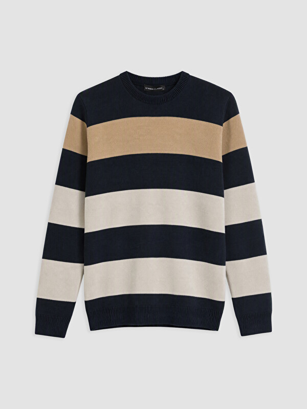 LCWAIKIKI Classic Crew Neck Striped Men's Knitwear Sweater