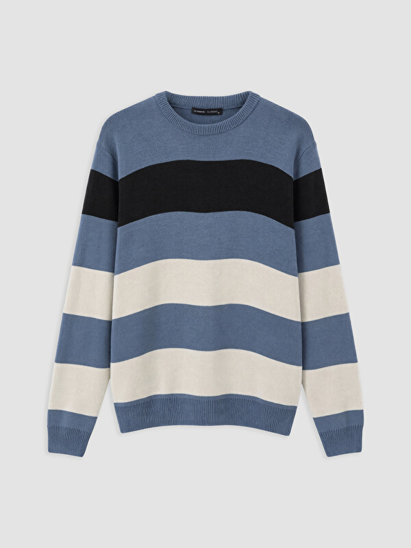 LCWAIKIKI Classic Crew Neck Striped Men's Knitwear Sweater