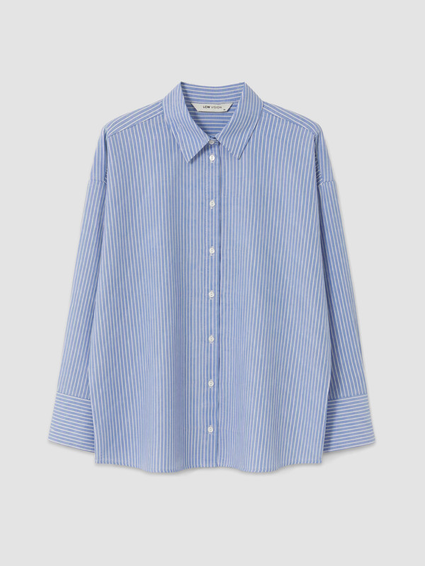LCW Vision Çizgili Oversize Oxford Kadın Gömlek