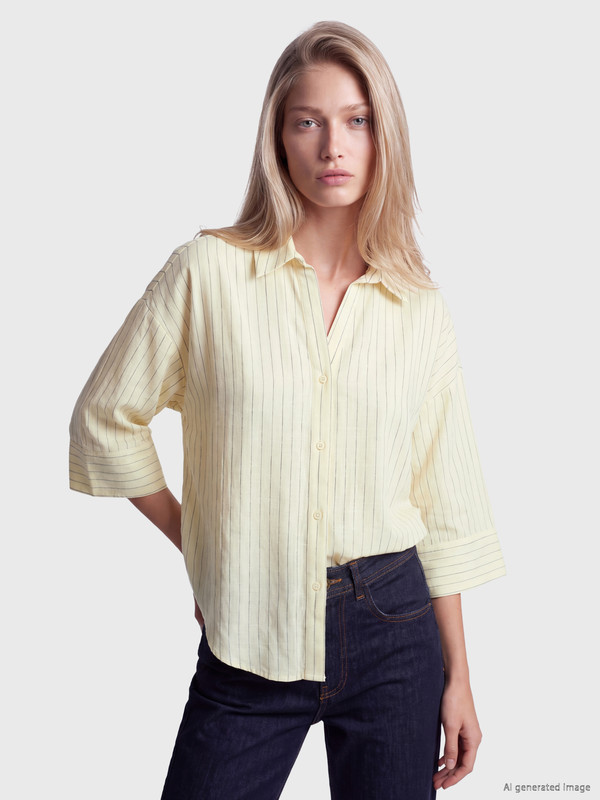LCW Vision Striped Oversize Poplin Women's Shirt