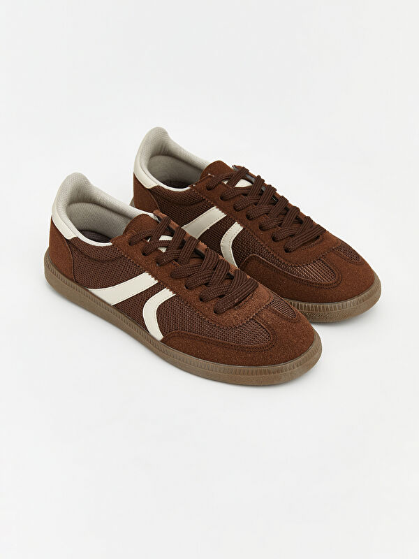 Lcw Steps Kahverengi Lcw Steps Süet Görünümlü ve Fileli Kadın Spor Ayakkabı