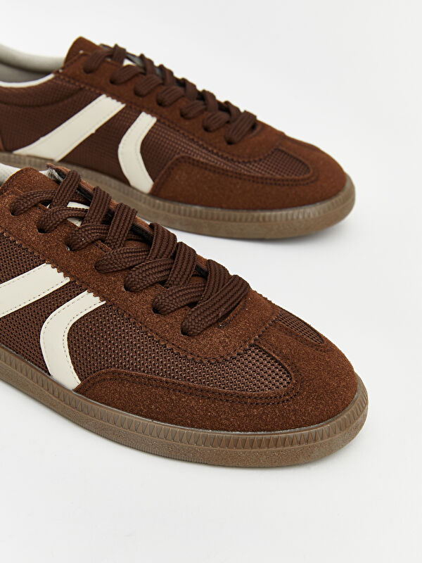 Lcw Steps Kahverengi Lcw Steps Süet Görünümlü ve Fileli Kadın Spor Ayakkabı