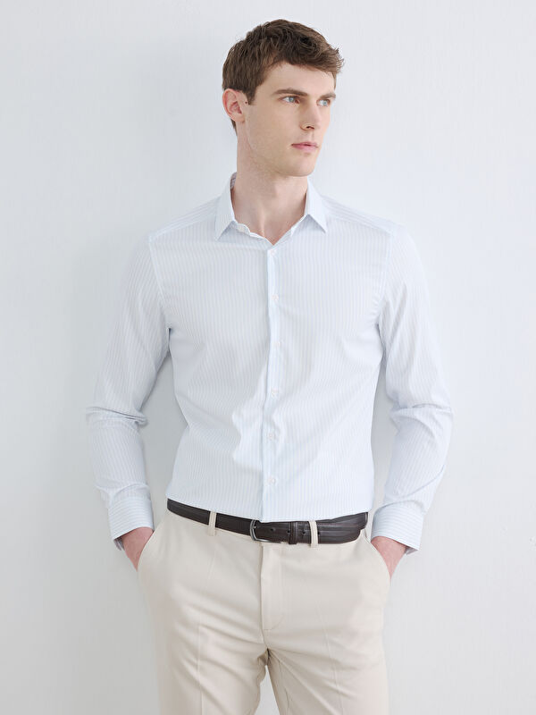 LCW BUSINESS Slim Fit Çizgili Erkek Gömlek