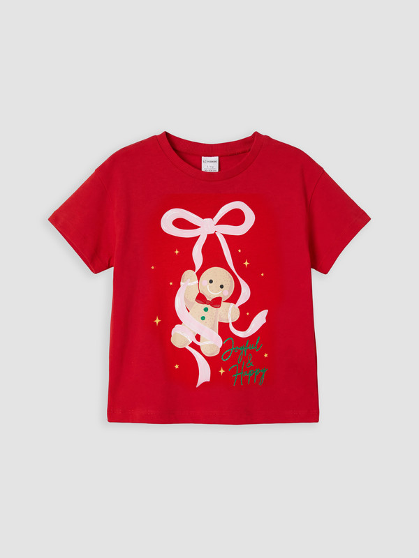 LCW Kids Crew Neck Printed Girls' T-Shirt
