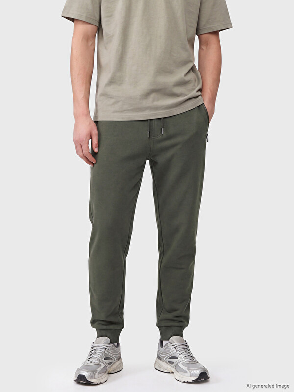 XSIDE Pantallona sportive jogger me prerje të rregullt për burra