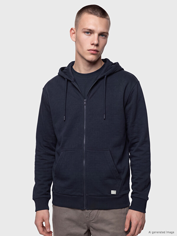 XSIDE Regular Fit Kapüşonlu Erkek Fermuarlı Sweatshirt