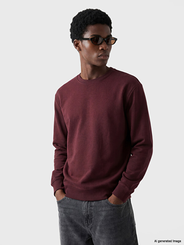 XSIDE Bisiklet Yaka Erkek Kalın Sweatshirt