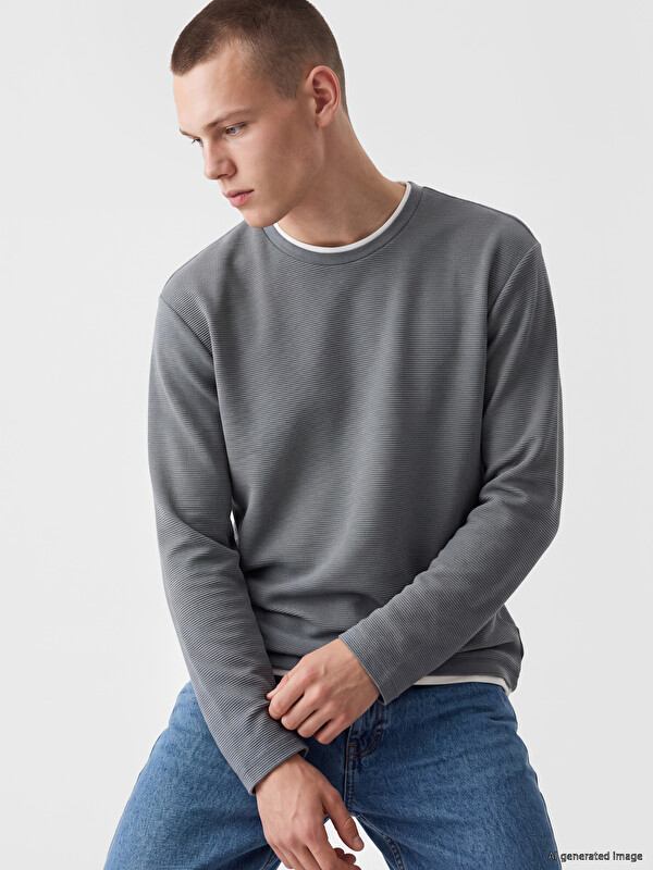 XSIDE Bisiklet Yaka Erkek Sweatshirt