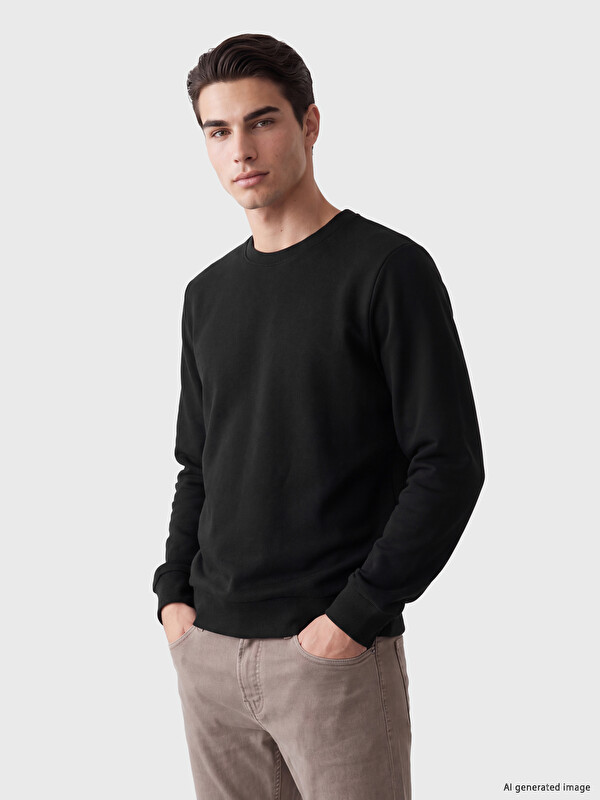 LCWAIKIKI Classic Bisiklet Yaka Erkek Kalın Sweatshirt