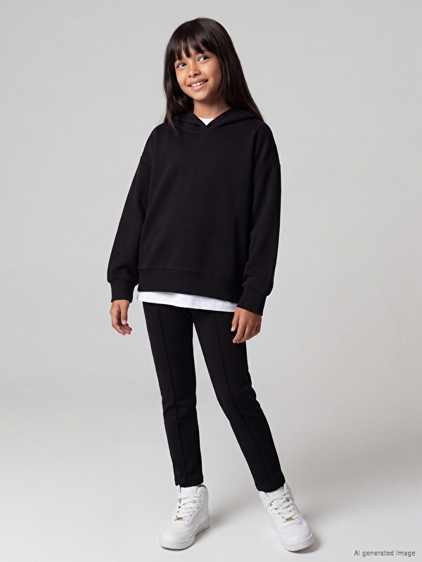 LCW Kids Girls' Stitch Detailed Leggings Trousers