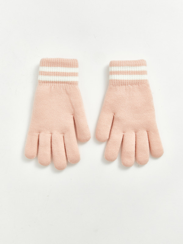 LCW ACCESSORIES Çizgi Desenli Kız Çocuk Triko Eldiven