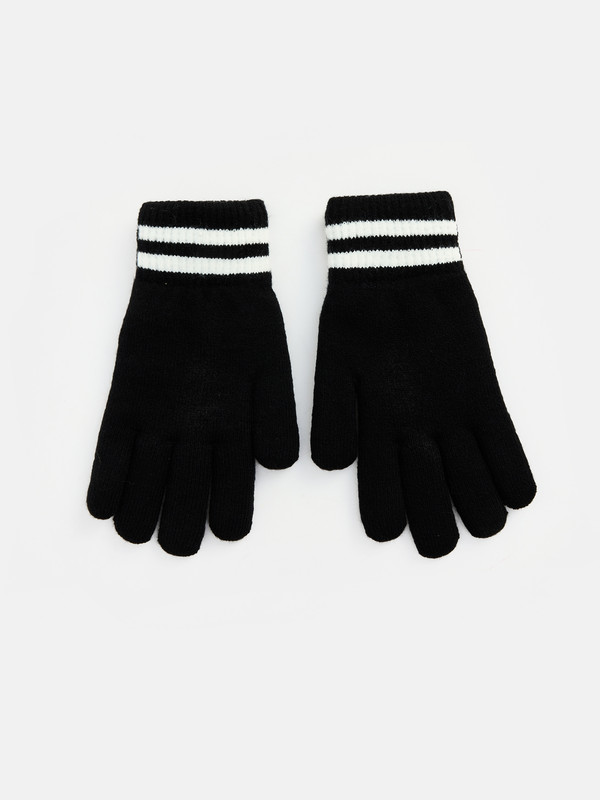 LCW ACCESSORIES Çizgi Desenli Kız Çocuk Triko Eldiven