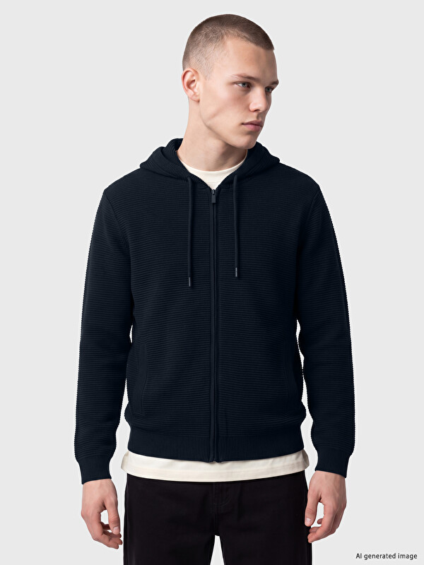XSIDE Regular Fit Kapüşonlu Erkek Triko Hırka