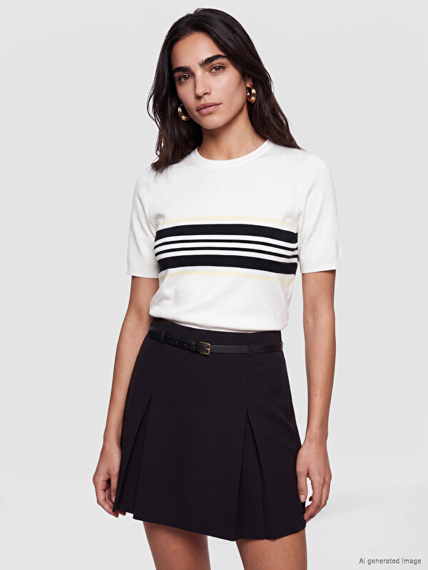 LCW Vision Crew Neck Striped Women's Knitwear Sweater