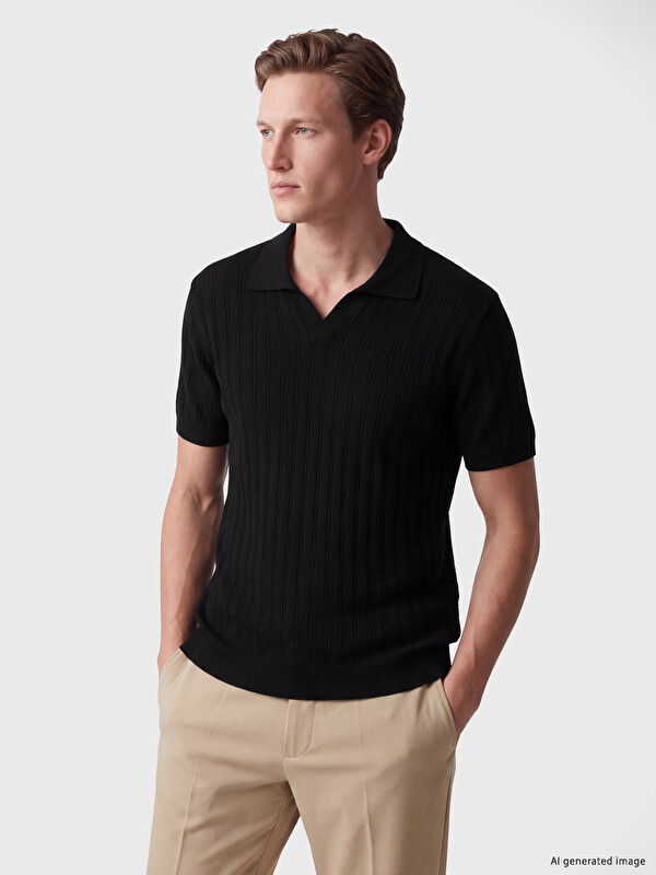 SOUTHBLUE Polo Yaka Fitilli Erkek Triko Tişört