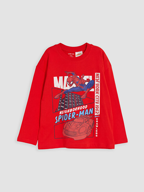 LCW Kids Spider-Man Baskılı Erkek Çocuk Tişört
