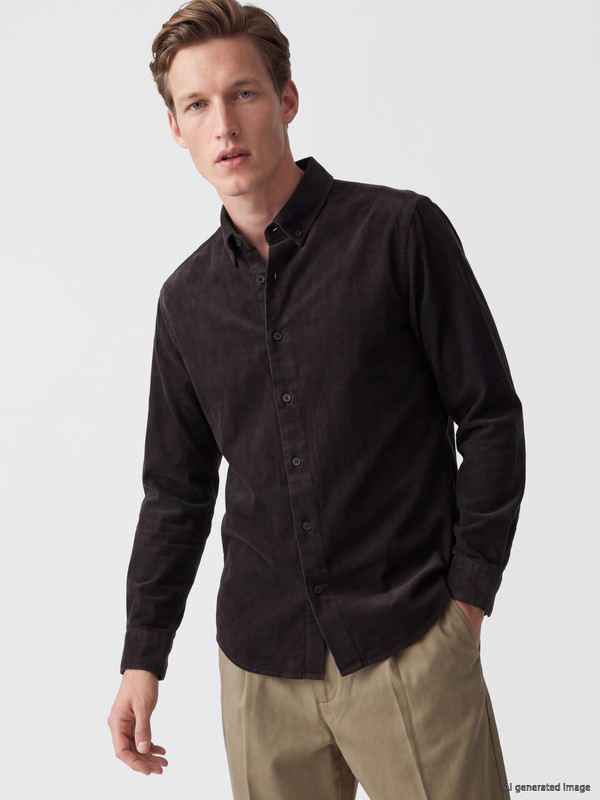 SOUTHBLUE Regular Fit Velvet Men's Shirt