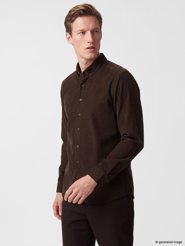 SOUTHBLUE Regular Fit Velvet Men's Shirt
