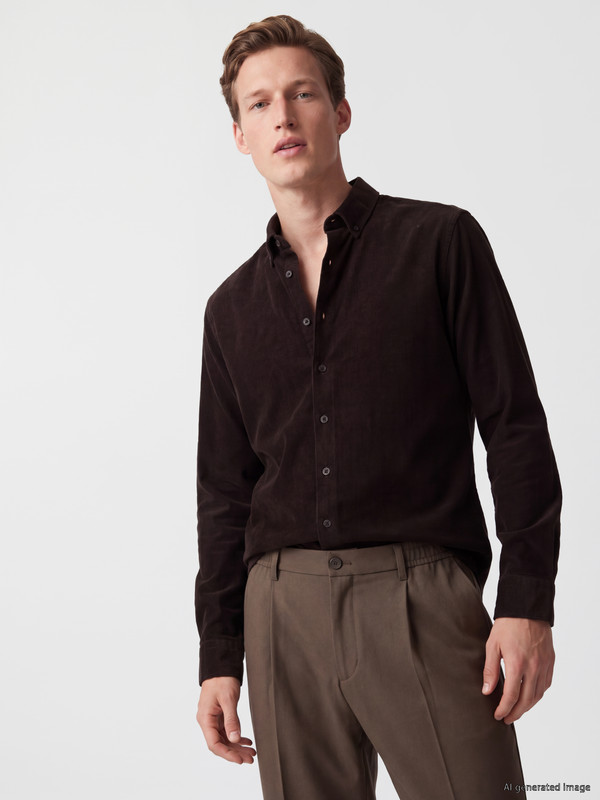 SOUTHBLUE Regular Fit Velvet Men's Shirt