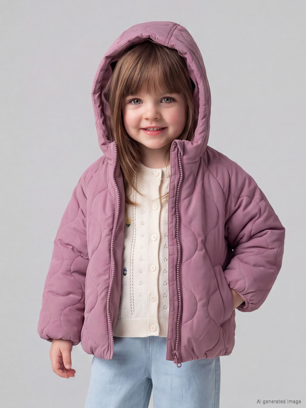 LCW baby Kapüşonlu Kapitoneli Kız Bebek Mont