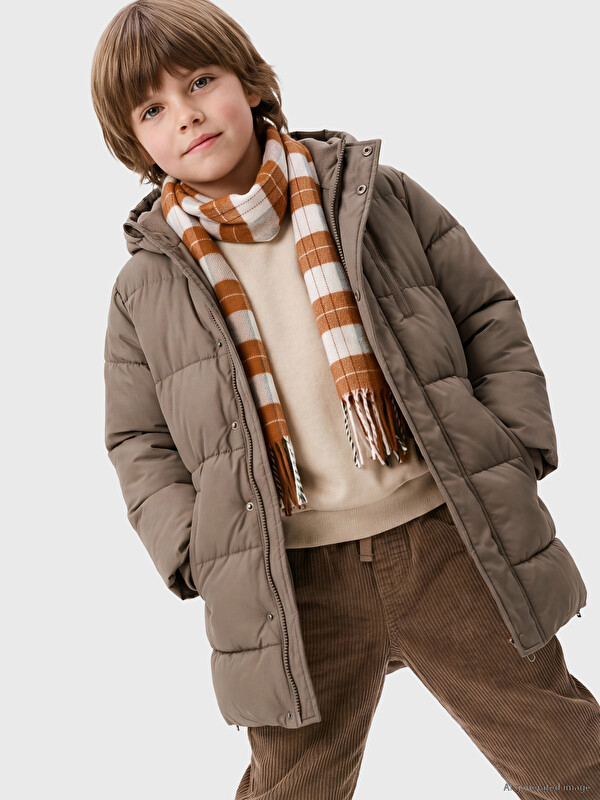 LCW Kids Пафер палто со капуљача за момчиња