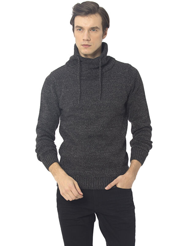 XSIDE Lace-Up Shawl Collar Men's Tricot Sweater