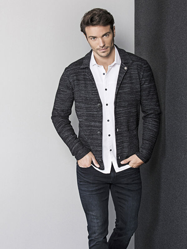 LCW Vision Patterned Men's Tricot Cardigan