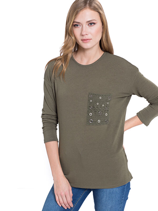 LCWAIKIKI Classic Frau KHAKI T-shirt