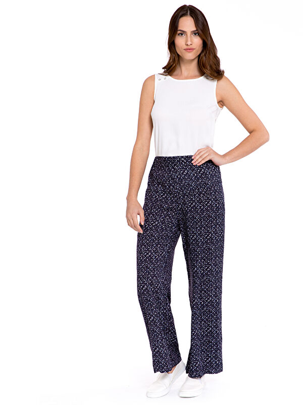 LCWAIKIKI Basic Elasticated Waist Patterned Women's Trousers