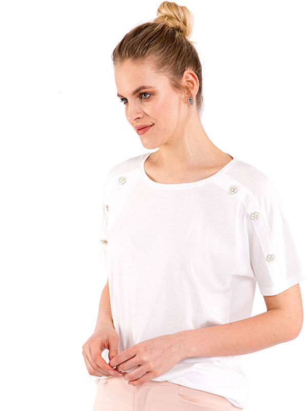 LCWAIKIKI Classic Frau ECRU T-shirt