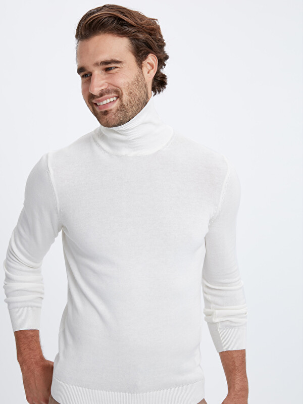 【M】thetoé Kolonaki Tie Neck Onepiece LCWAIKIKI Basic Regular Fit Turtleneck Men's Tricot Sweater
